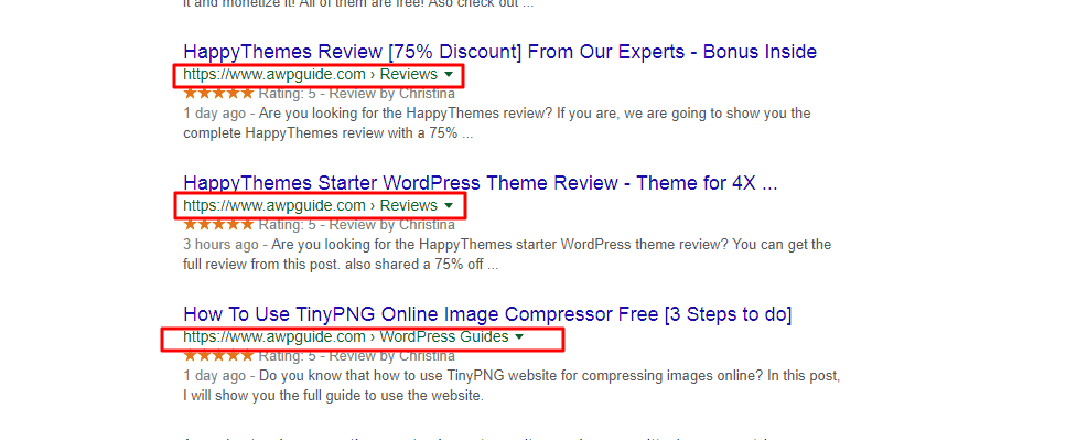 AWPGuide search engine results