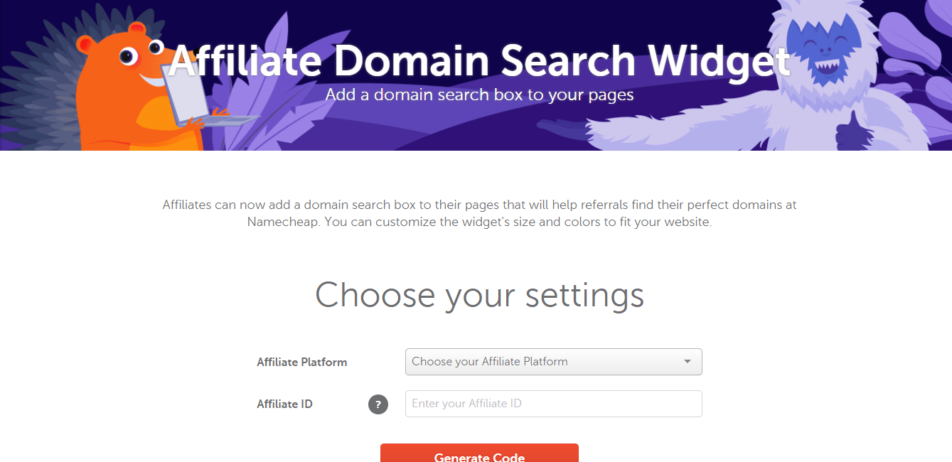 add namecheap domain search widget