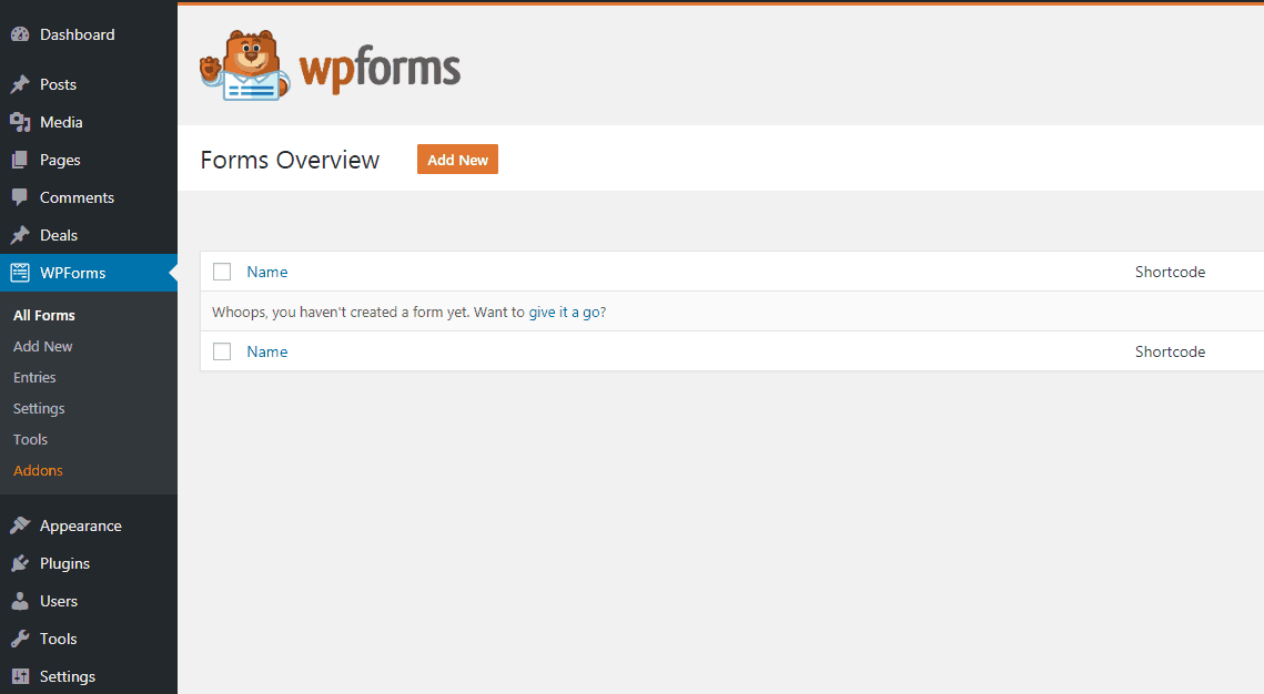 WPForms plugin settings