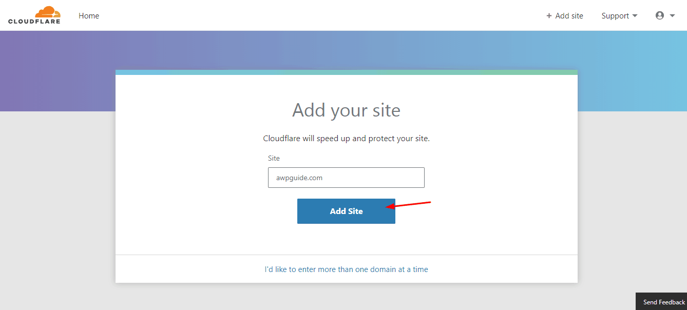 add domain name to cloudflare
