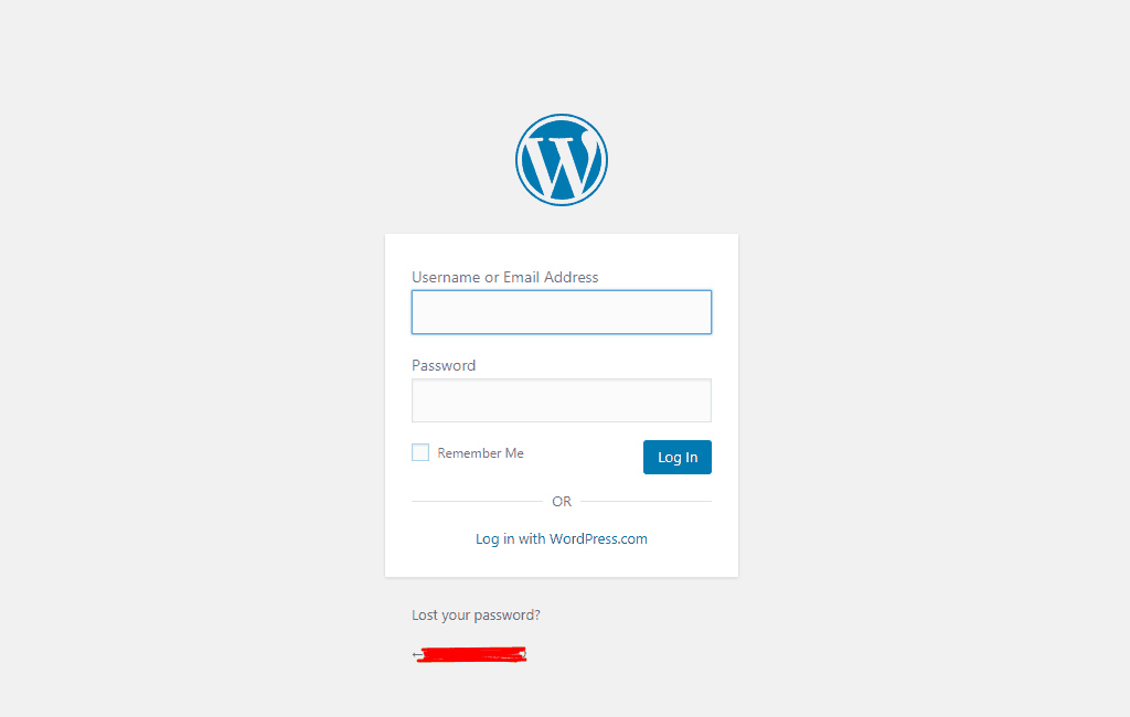 wp-admin page