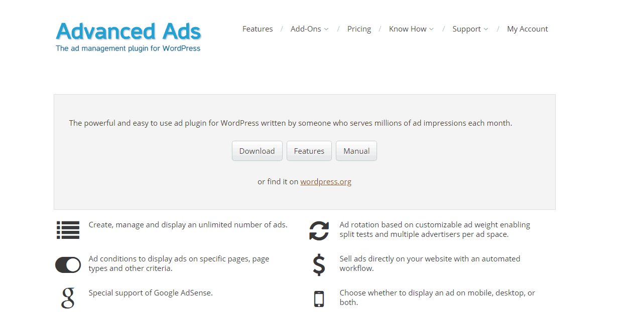 wp advanced ads plugin
