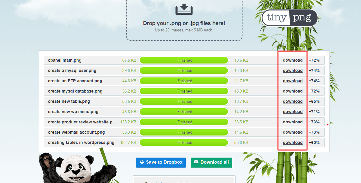 tinypng download option