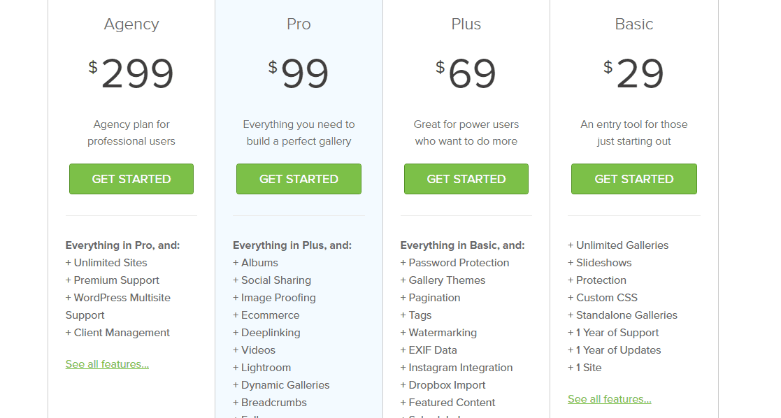 enviragallery plugin plans and pricing