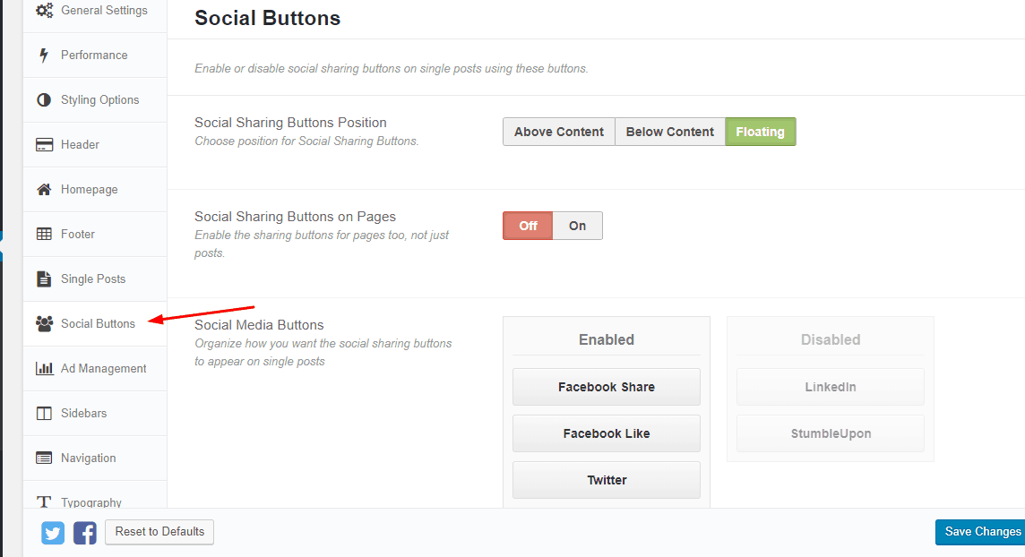 social sharing buttons in schema theme