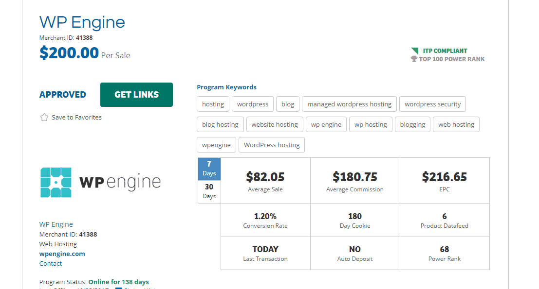 WP Engine Affiliate Program Review: $200 For a Single Sale!