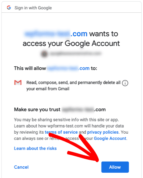 allow gmail permission