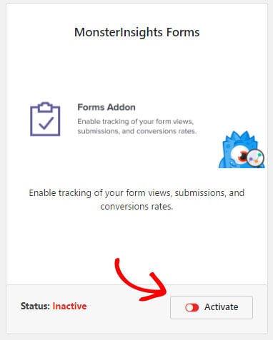 activate forms addon