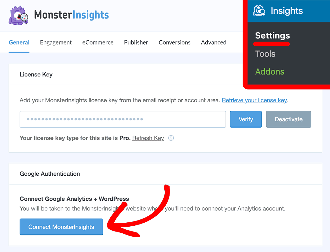 link monsterinsights