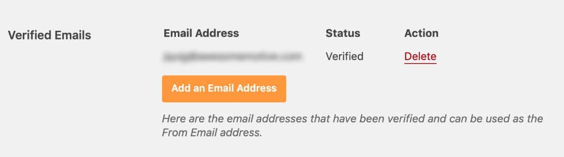 verified email