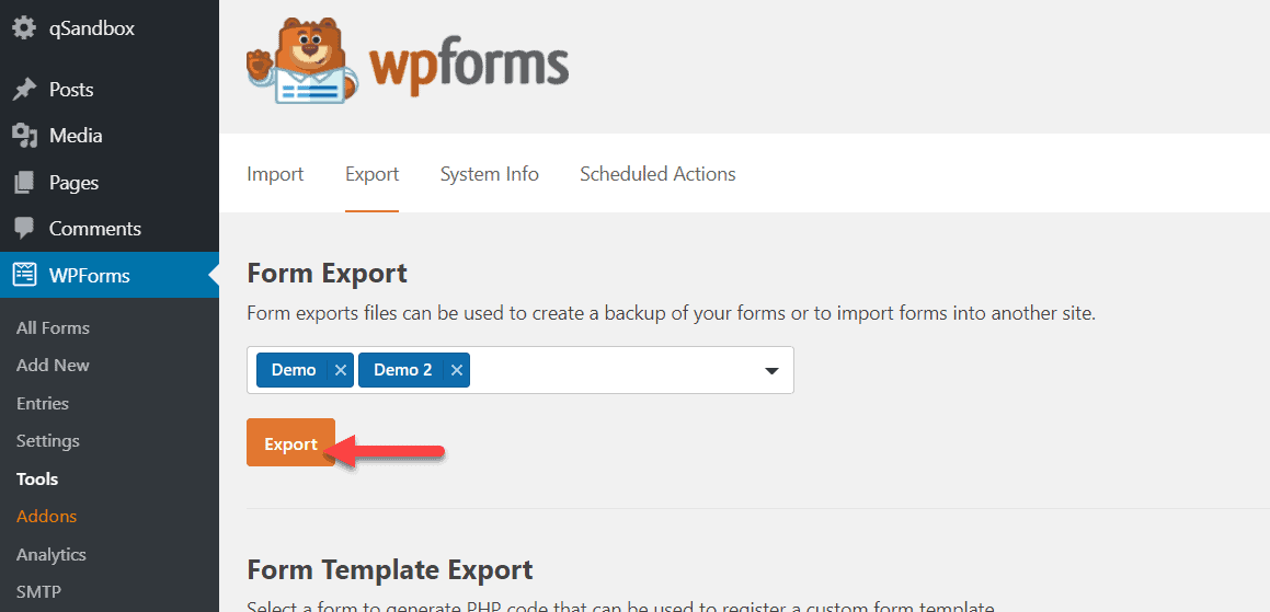export form
