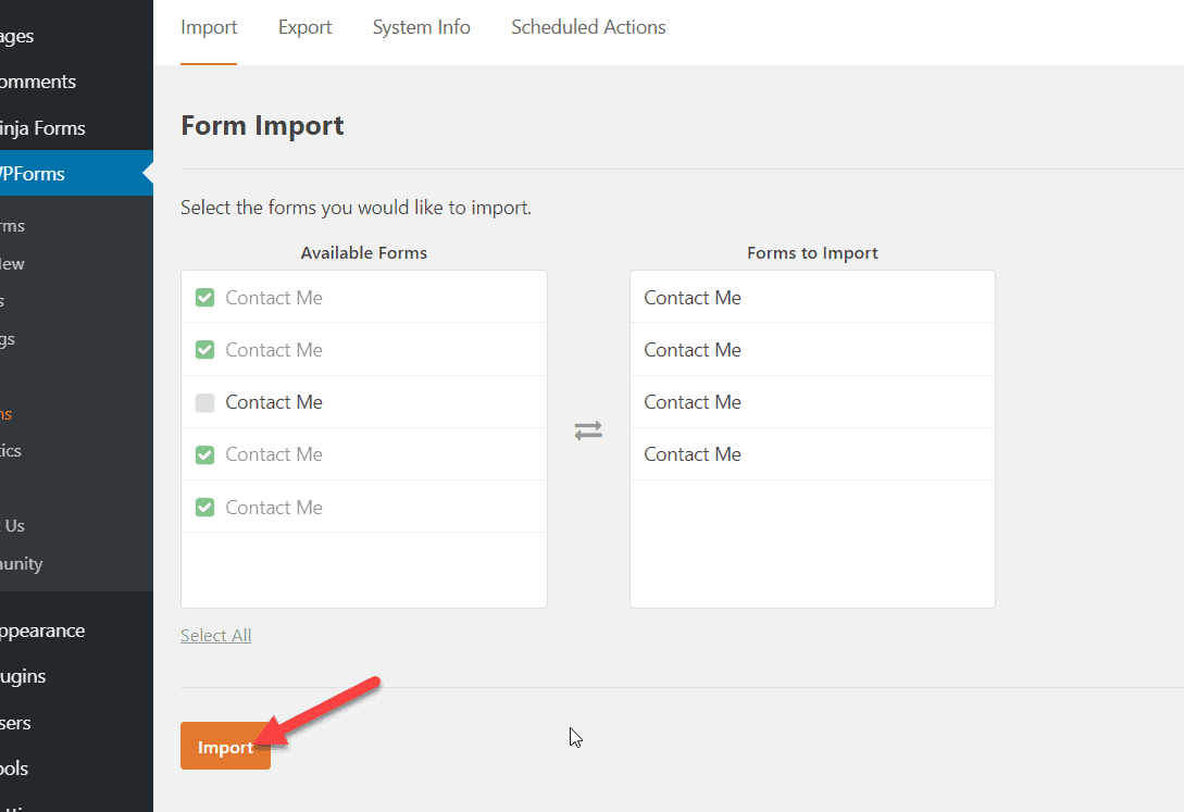 forms to import