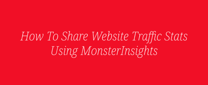 How To Share Website Traffic Stats Using MonsterInsights