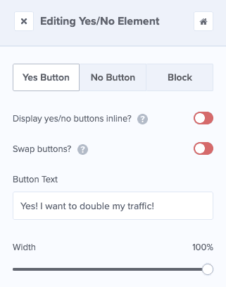 yes button text