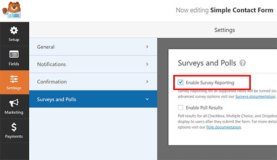 surveys and polls section