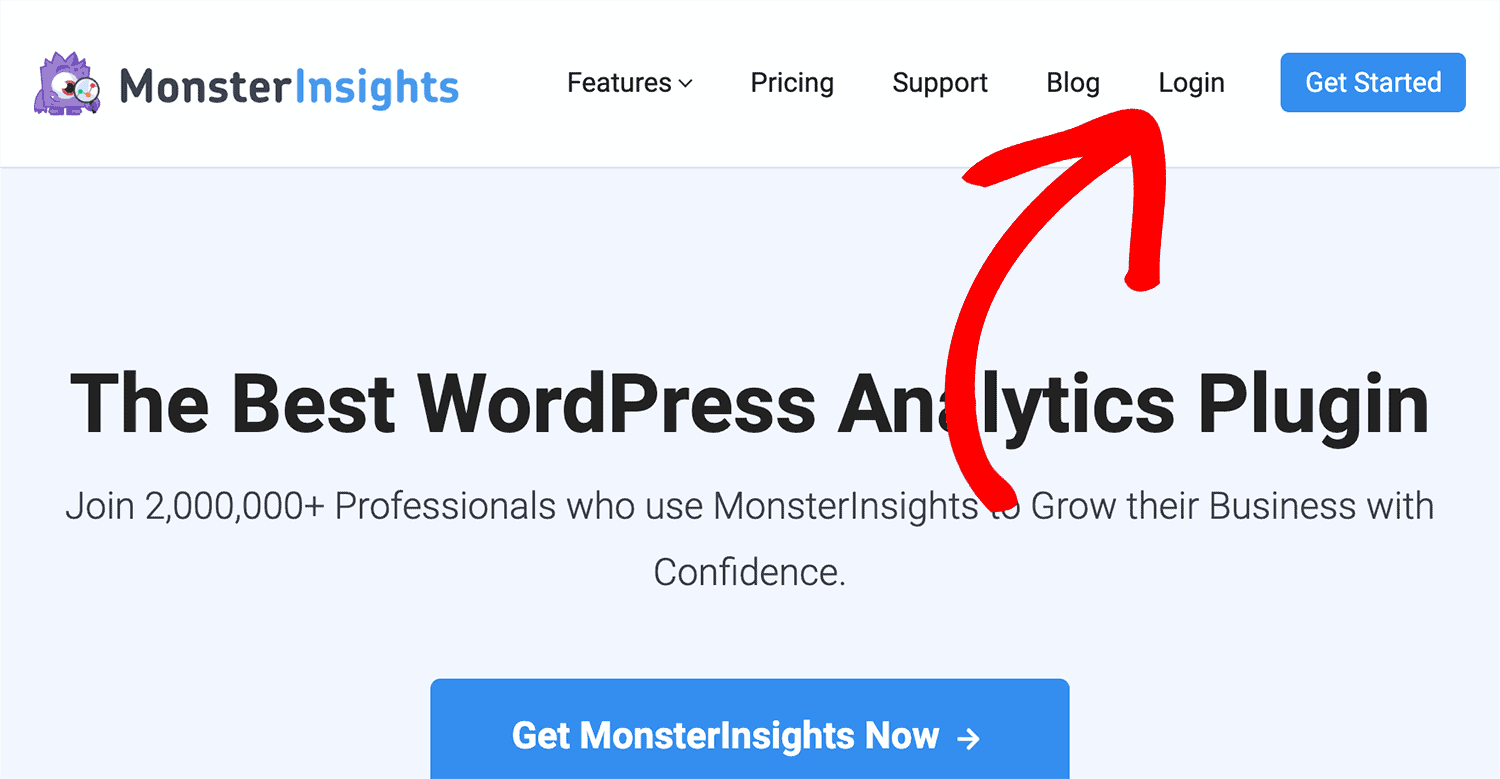 log in to monsterinsights